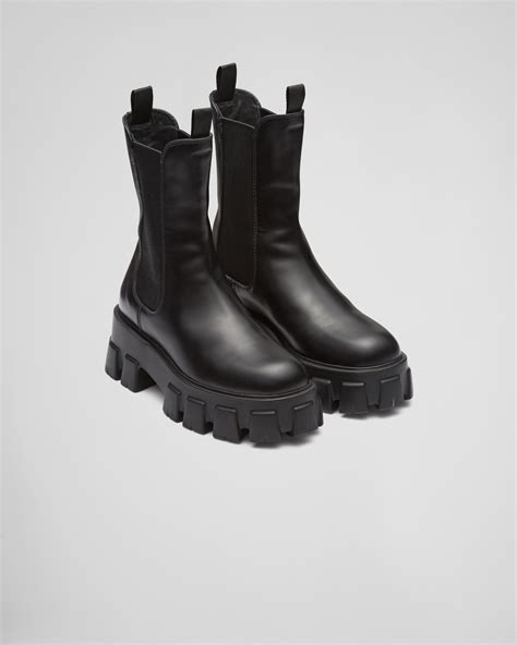 Prada monolith brushed leather boots